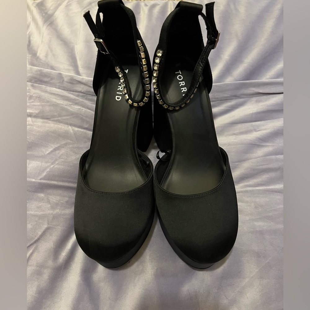 Platform rhinestone heels